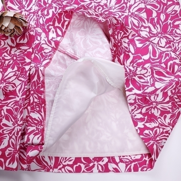 Worthington Stretch Pink White Floral Skirt Sz 12 - Picture 8 of 15